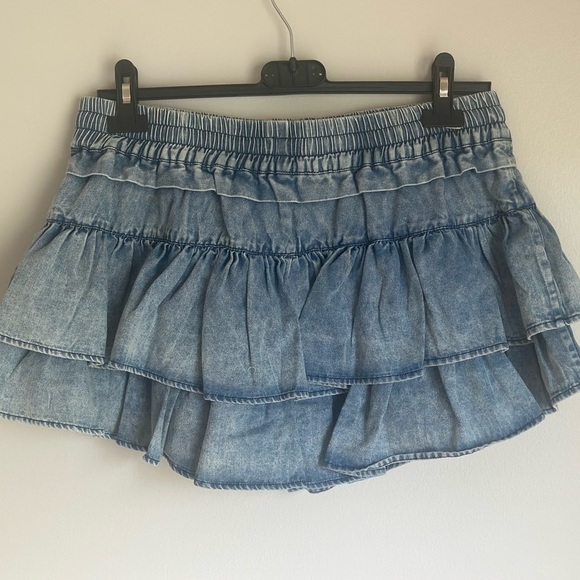 Shug Lala Mini Skirt Skort Denim Blue Medium NWOT - Picture 4 of 10